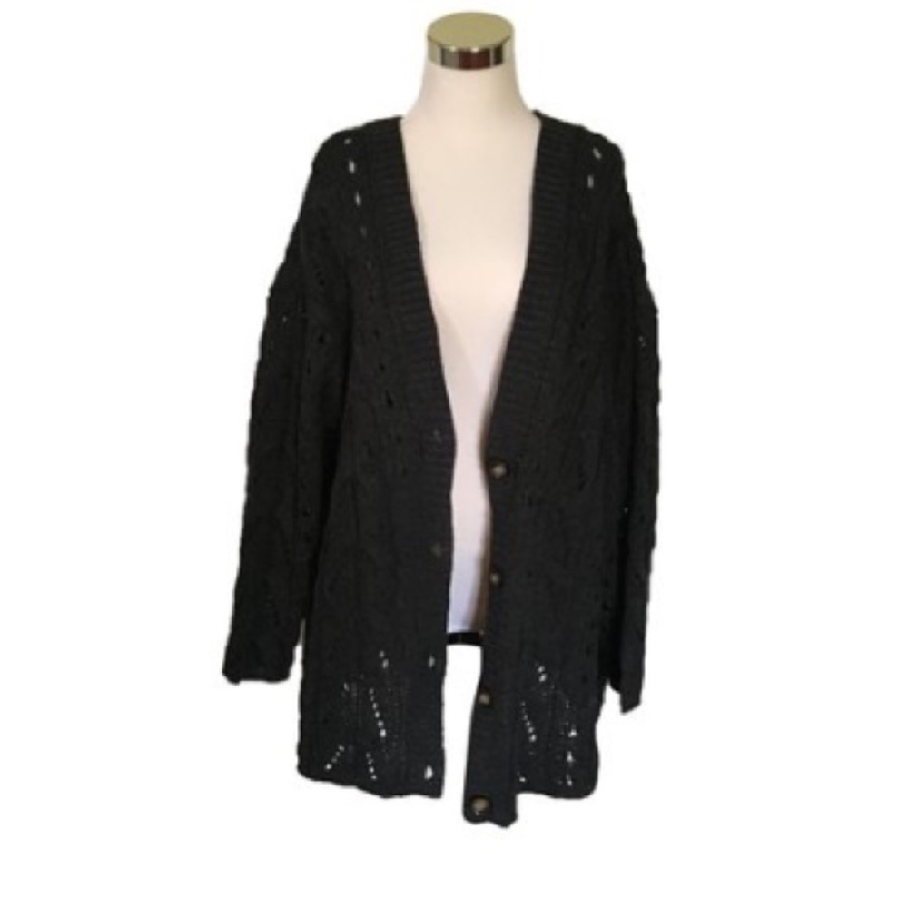 NWT Charcoal Grey Oversized Knit Cardigan